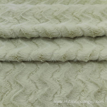 Wave Pattern Brushed Faux Rabbit Fur Fabric